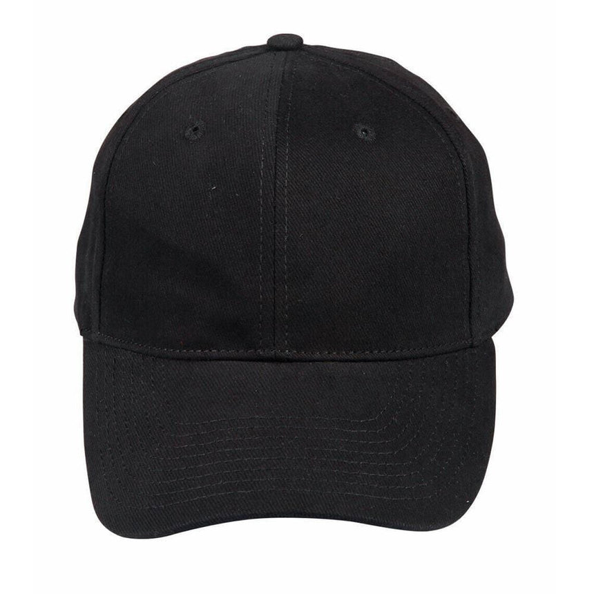 Heavy Brushed Cotton Cap Hats Winning Spirit Black  