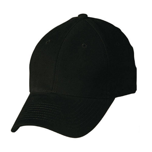 Heavy Brushed Cotton Cap With Buckle Hats Winning Spirit Black  