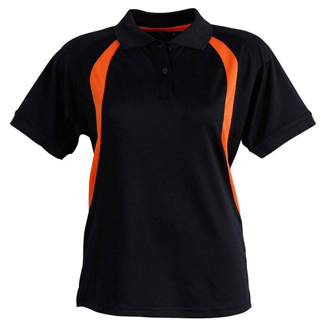 PS52 Olympian Polo Ladies' Polos Winning Spirit Black.Orange 8 