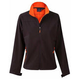 JK16 Rosewall Soft Shell Ladies Jackets Winning Spirit Black / Orange 8 