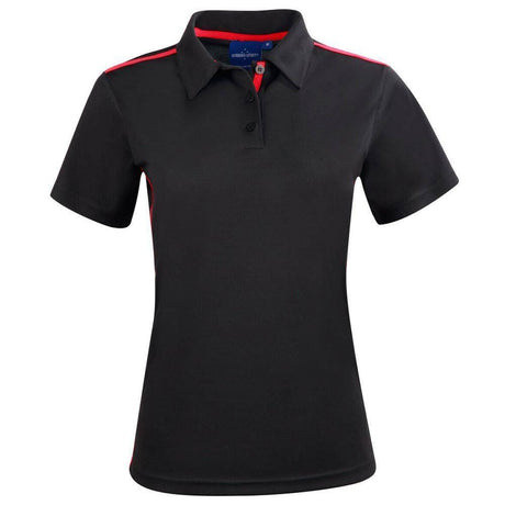 PS84 Staten Polo Shirt Ladies Polos Winning Spirit Black.Red 6 