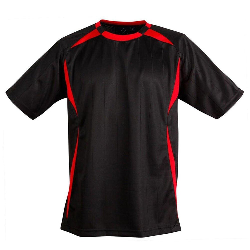 Shoot Soccer Tee Adult T Shirts Winning Spirit Black.Red S 