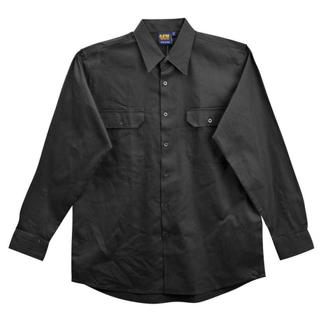 WT04 Cotton Drill Work Shirt Shirts Winning Spirit Black S