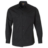 WT02 Cotton Long Sleeve Work Shirt Shirts Winning Spirit Black S