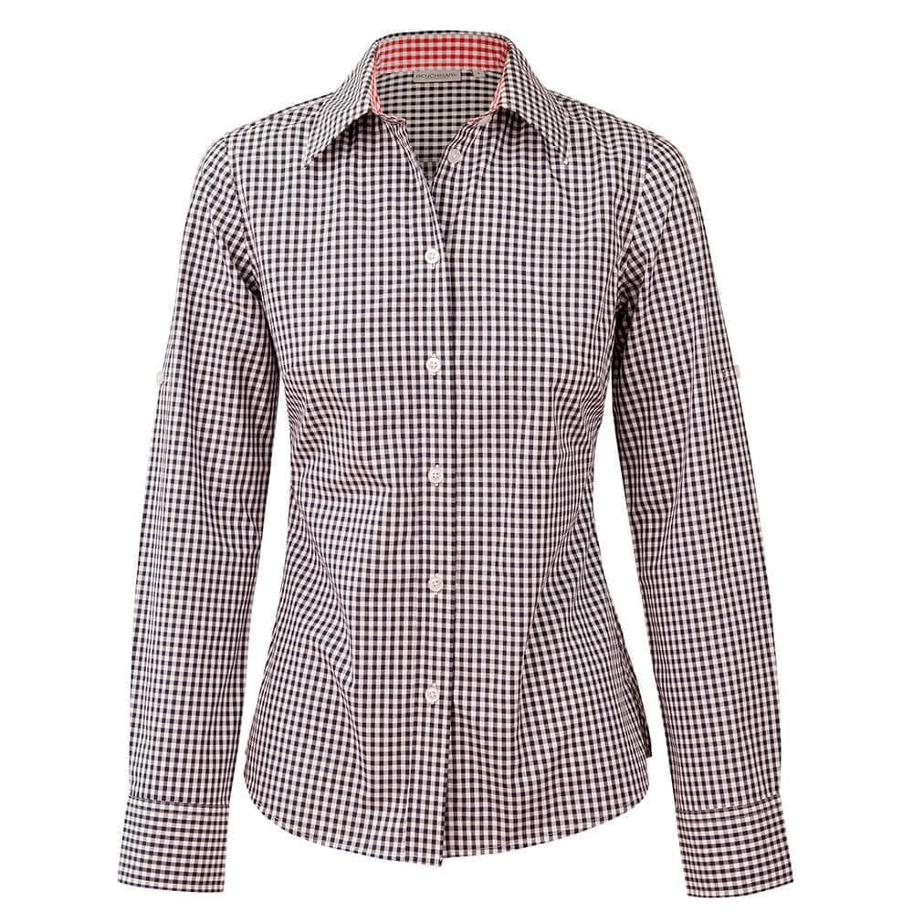 M8330L Ladies' Gingham Check Long Sleeve Shirt – DirectPrice