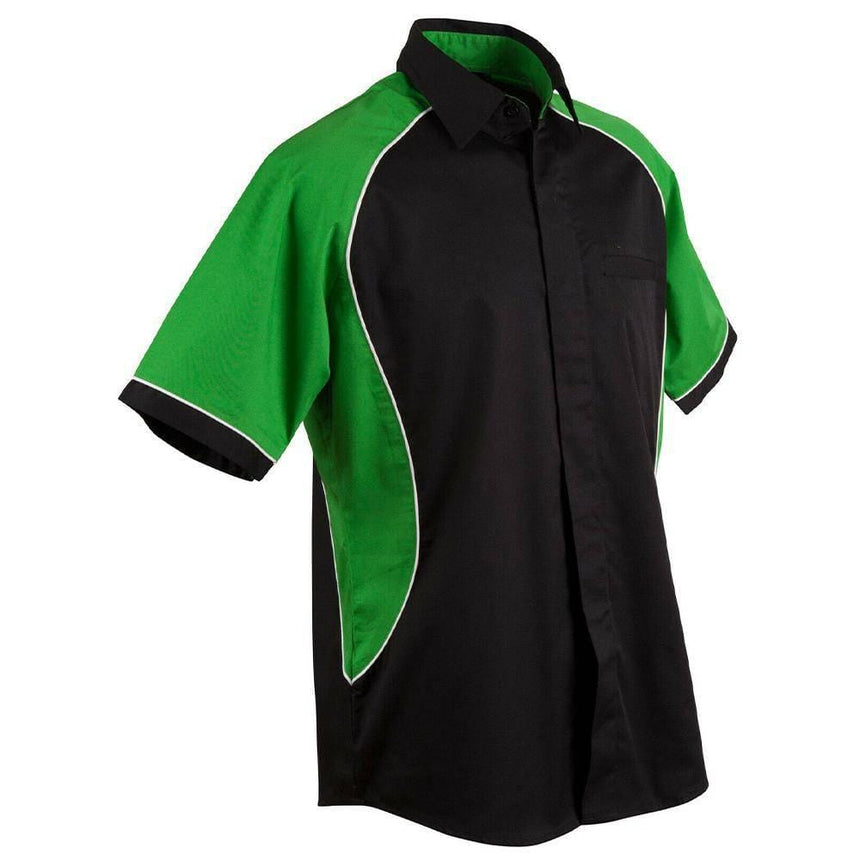 Men's Arena Tri Colour Contrast Shirt Short Sleeve Shirts Winning Spirit Black.White.Green S 