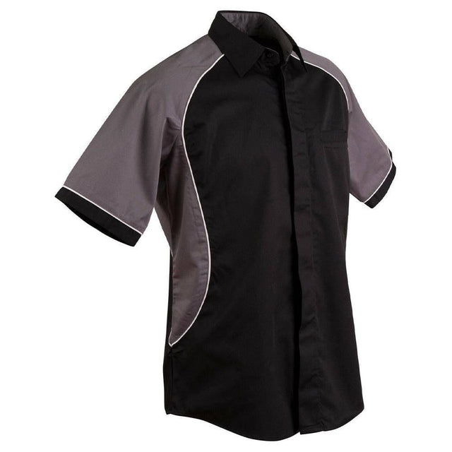 Men's Arena Tri Colour Contrast Shirt Short Sleeve Shirts Winning Spirit Black.White.Grey S 
