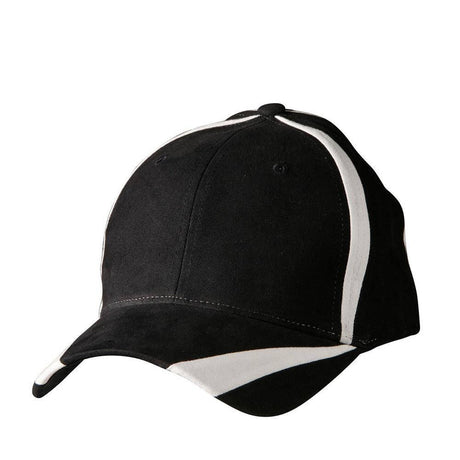 Peak & Crown Contrast Cap Hats Winning Spirit Black.White  