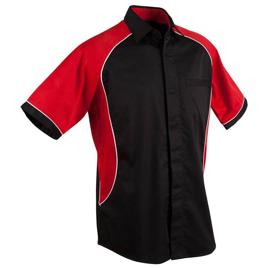Men's Arena Tri Colour Contrast Shirt Short Sleeve Shirts Winning Spirit Black.White.Red S 