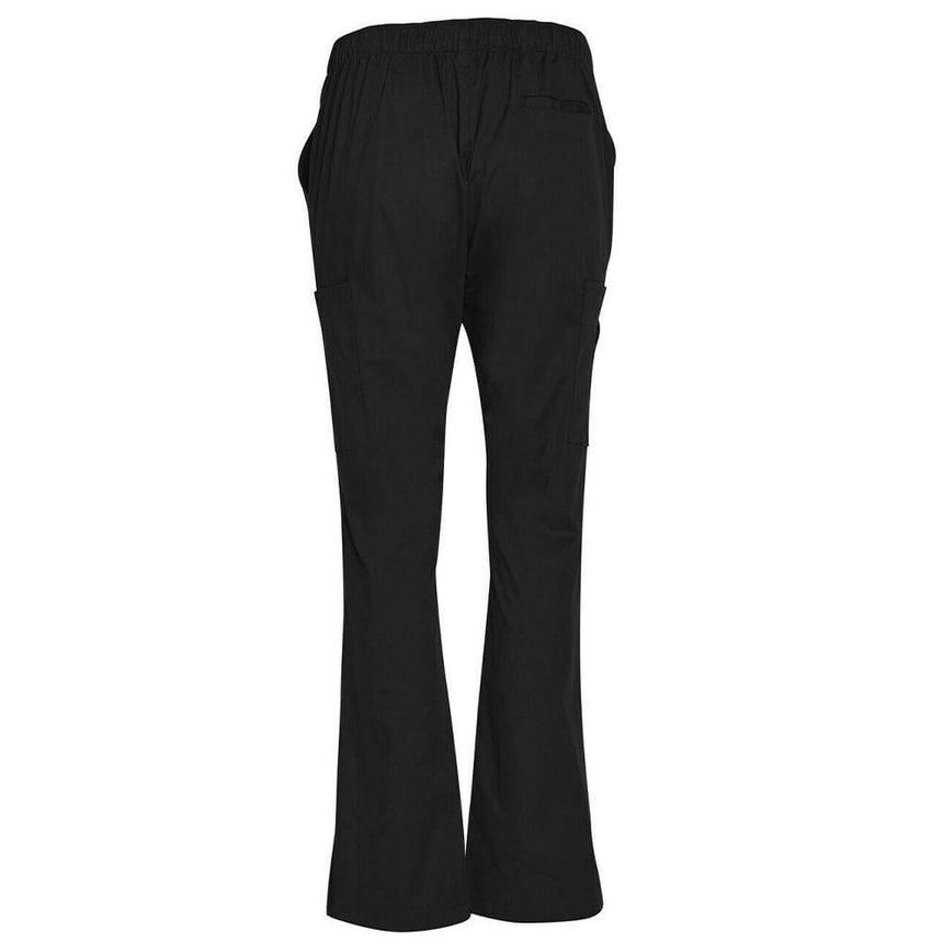 Ladies Semi-Elastic Waist Tie Solid Colour Scrub Pants Pants Winning Spirit Black XXS 