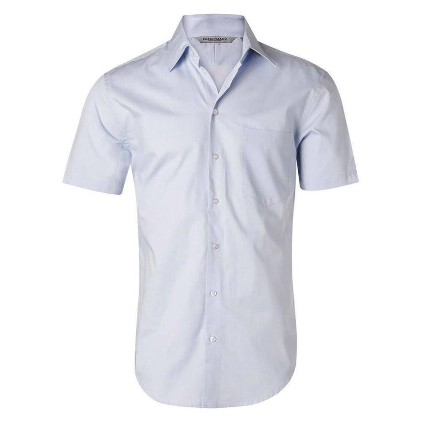Men's Fine Twill Short Sleeve Shirt Short Sleeve Shirts Winning Spirit Blue 38 