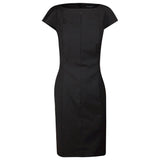 M9281 Ladies’ Wool Blend Stretch Cap Sleeve Dress Dresses Winning Spirit Charcoal 6 