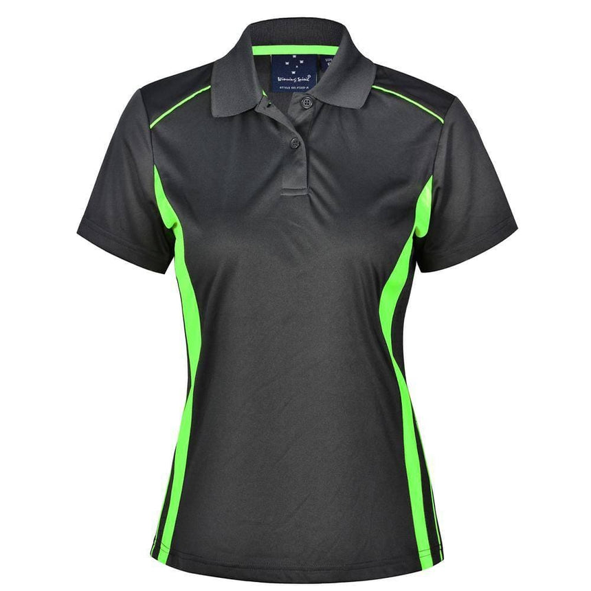 Pursuit Polo Ladies Polos Winning Spirit Charcoal-Lime 8 