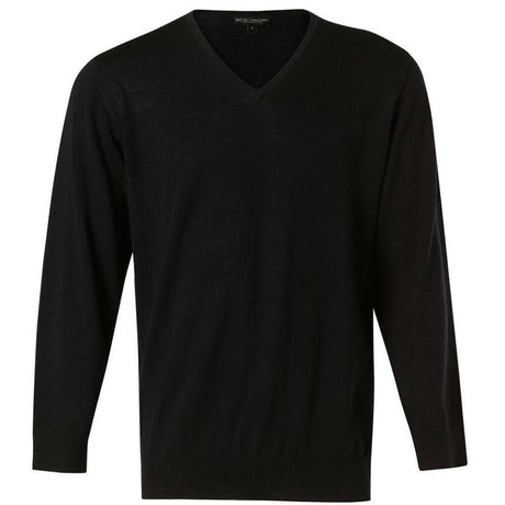 Men's V-Neck Long Sleeves Jumper Sweaters Winning Spirit Charcoal S 