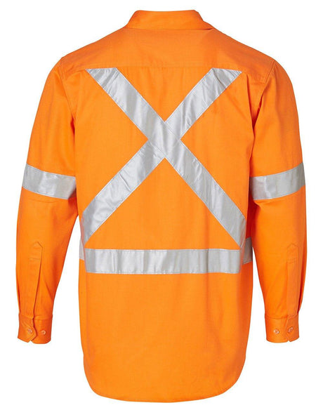 Cotton Drill Safety Shirt Long Sleeve Shirts Winning Spirit   