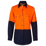 SW64 Women's Long Sleeve Safety Shirt Shirts Winning Spirit Orange/Navy 8