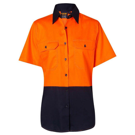 Women's Short Sleeve Safety Shirt Short Sleeve Shirts Winning Spirit Orange/Navy 8 