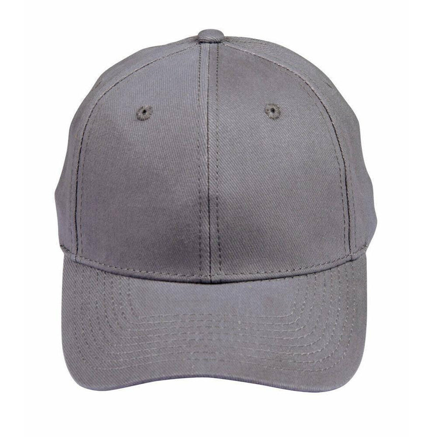 Heavy Brushed Cotton Cap Hats Winning Spirit Grey  