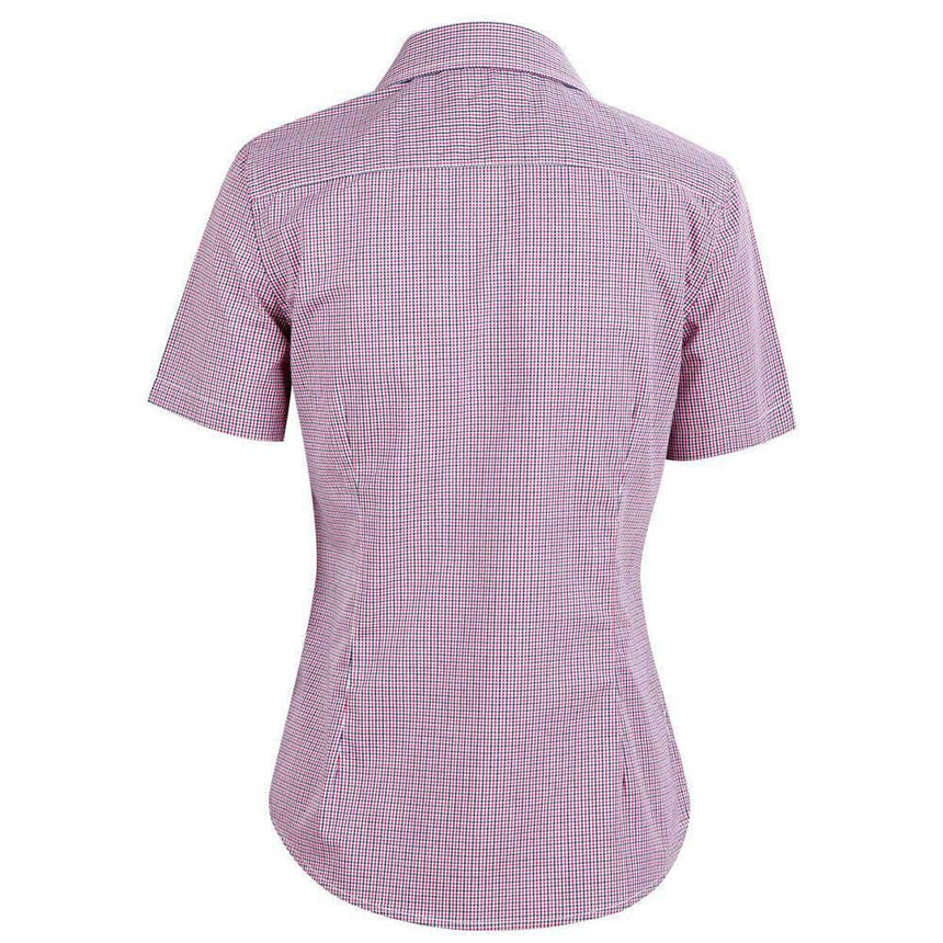 Ladies’ Two Tone Mini Gingham Short Sleeve Shirt Short Sleeve Shirts Winning Spirit   