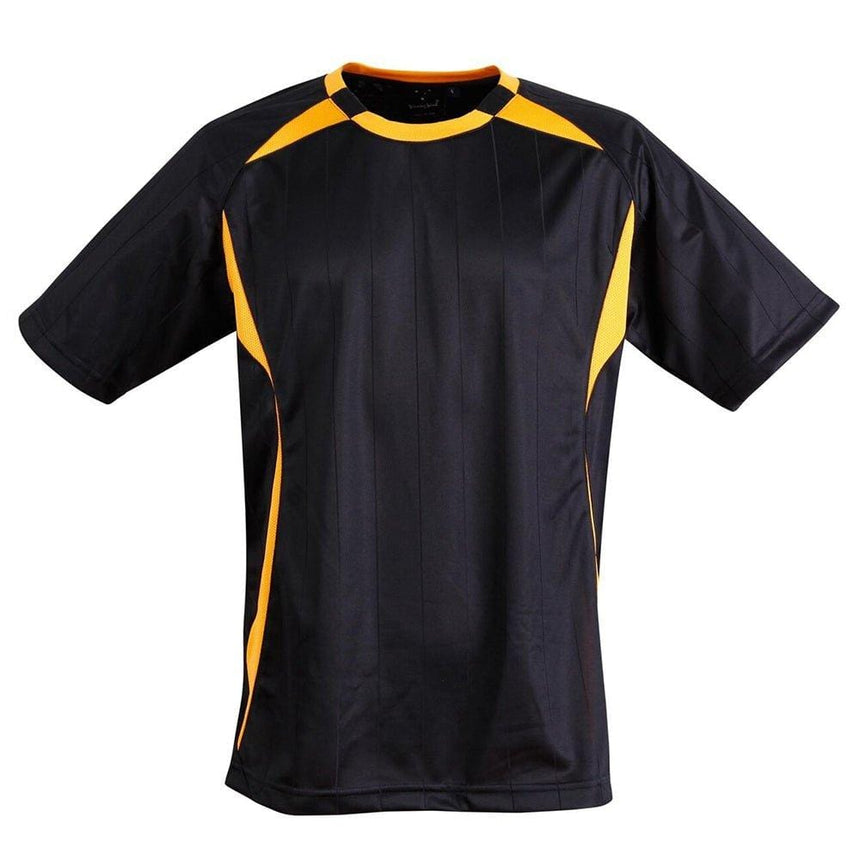 Shoot Soccer Tee Adult T Shirts Winning Spirit Navy.Gold S 