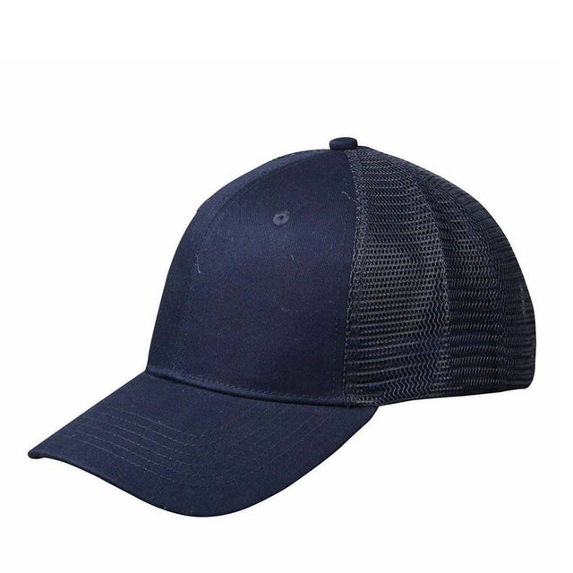 Premium Cotton Trucker Cap Hats Winning Spirit Navy  
