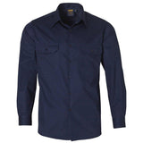 WT02 Cotton Long Sleeve Work Shirt Shirts Winning Spirit Navy S