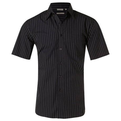 Men's Pin Stripe Short Sleeve Shirt Short Sleeve Shirts Winning Spirit Navy 38 