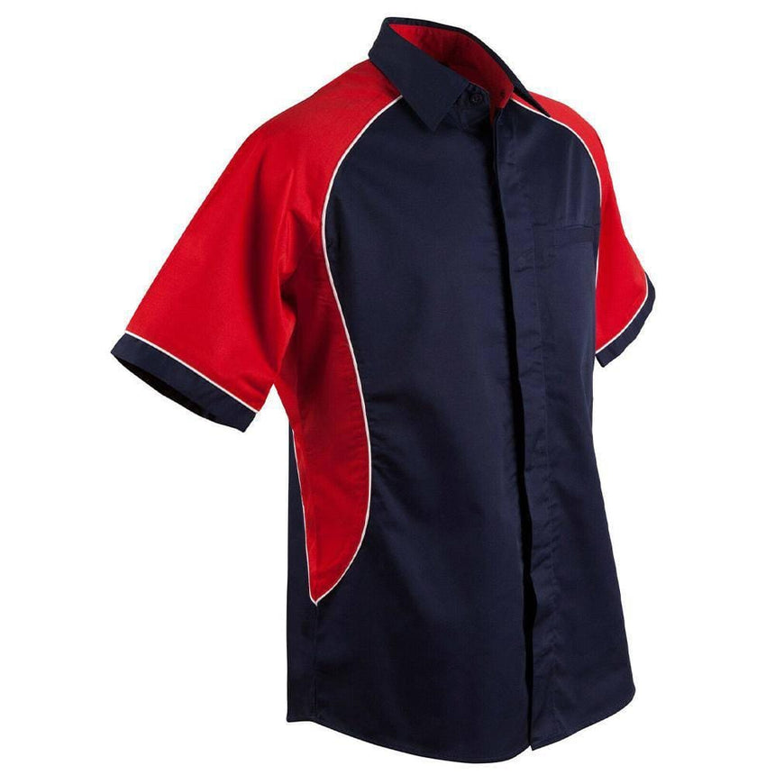 Men's Arena Tri Colour Contrast Shirt Short Sleeve Shirts Winning Spirit Navy.White.Red S 