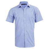 M7320S Men’s Multi Tone Check Short Sleeve Shirt Shirts Winning Spirit Skyblue XS