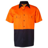 SW53 Cotton Drill Safety Shirt Shirts Winning Spirit Orange.Navy S