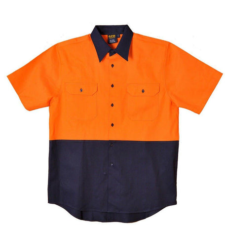 Short Sleeve Safety Shirt Short Sleeve Shirts Winning Spirit Orange.Navy S 