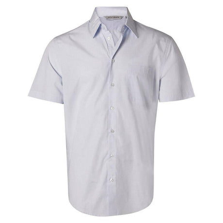 Men's Mini Check Short Sleeve Shirt Short Sleeve Shirts Winning Spirit Pale Blue 38 