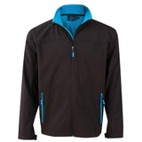 JK15 Rosewall Soft Shell Men's Jackets Winning Spirit Small Black / Cyan 