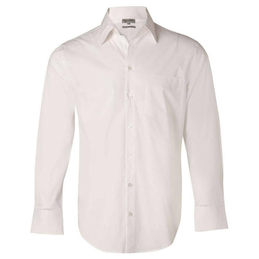 Men's Stretch Long Sleeve Shirt Long Sleeve Shirts Winning Spirit White 38 