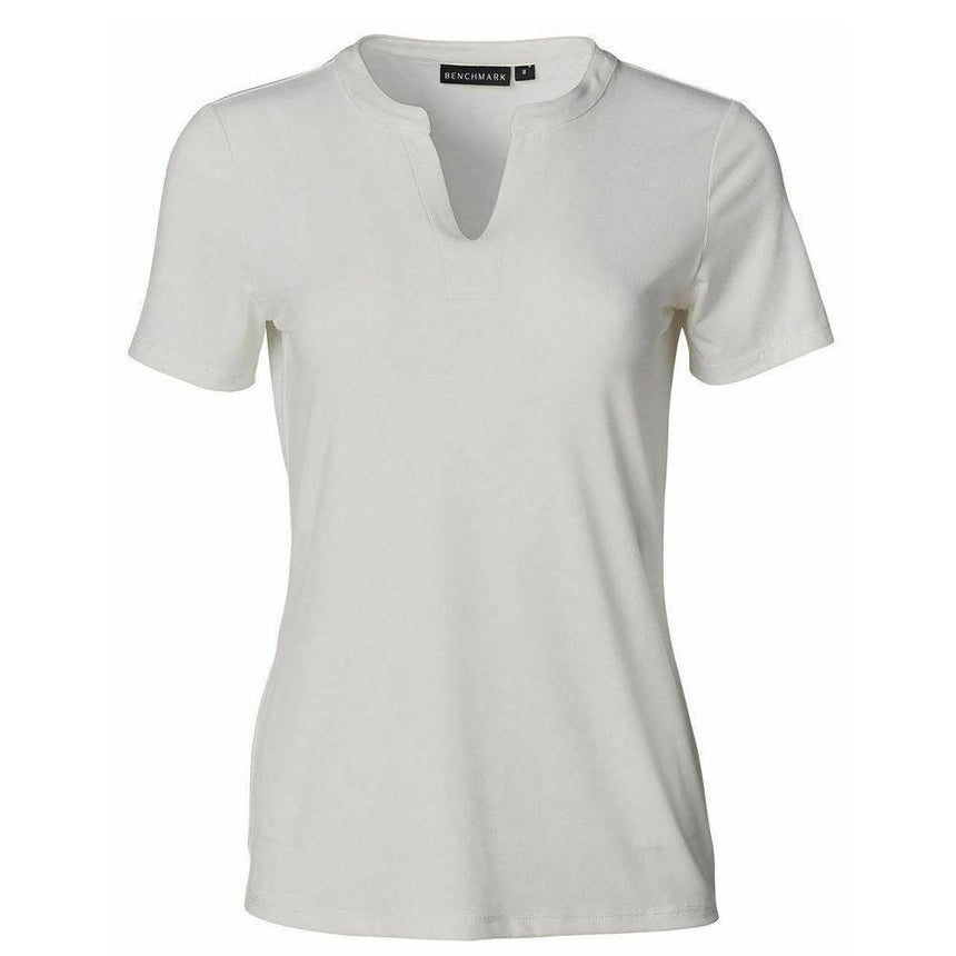 Ladies Short Sleeve Knit Top Sofia Short Sleeve Shirts Winning Spirit White 6 