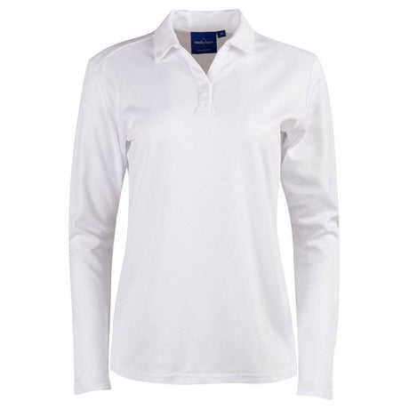 PS36B Victory Plus Truedry® Long Sleeve Polo Polos Winning Spirit White 6 