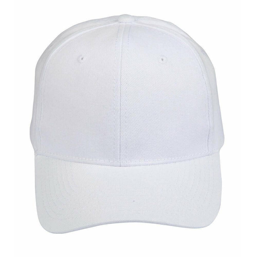 Heavy Brushed Cotton Cap Hats Winning Spirit White  
