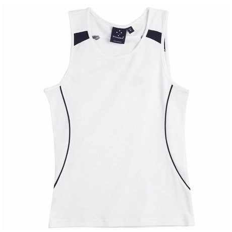 SL54 Legend Singlet Ladies Singlets Winning Spirit White.Navy 8 