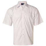 BS01S Men's Poplin Short Sleeve Business Shirt Short Sleeve Shirts Winning Spirit White S 