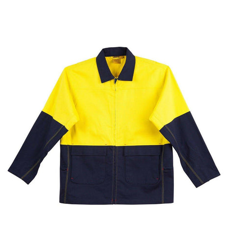 Hi-Vis Cotton Jacket Jackets Winning Spirit Yellow.Navy S 